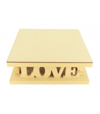 18mm MDF Square Cake Stand - Love Design - Variety of Sizes Available